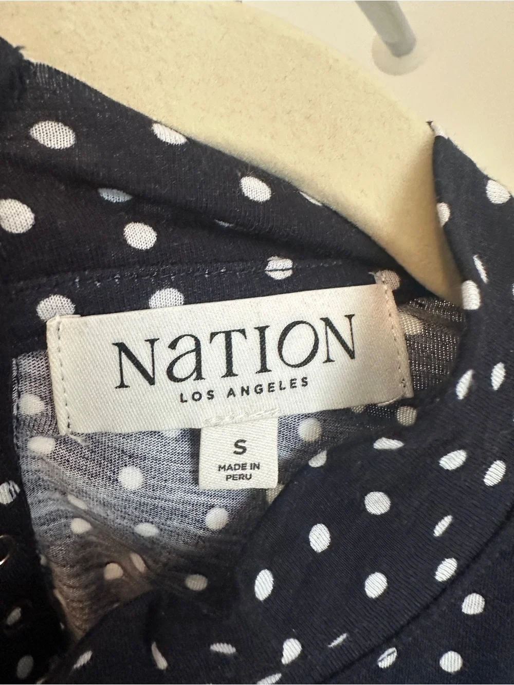 Anthropologie Nation Puff-Sleeve Black Polka Dot Blouse - Women's Top